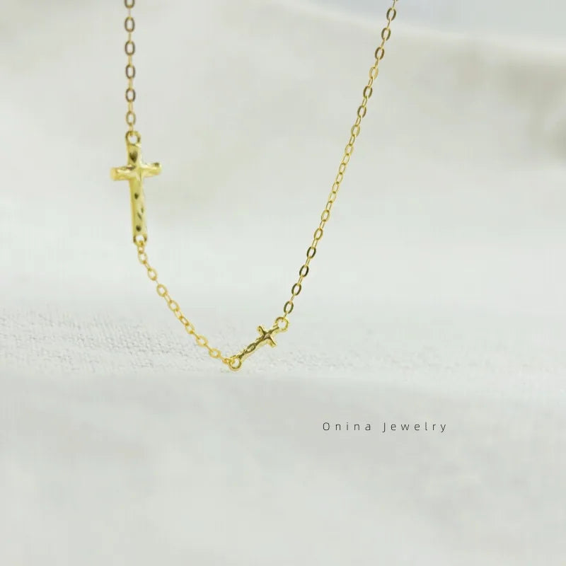 Sterling Silver Cross Chain Bracelet