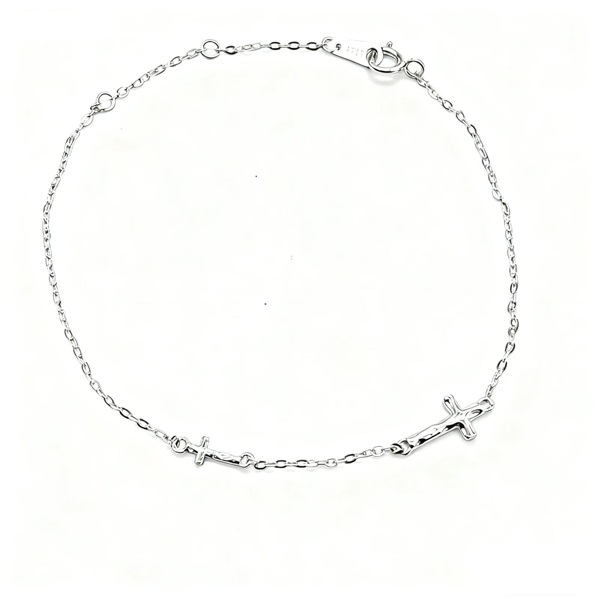 Sterling Silver Cross Chain Bracelet