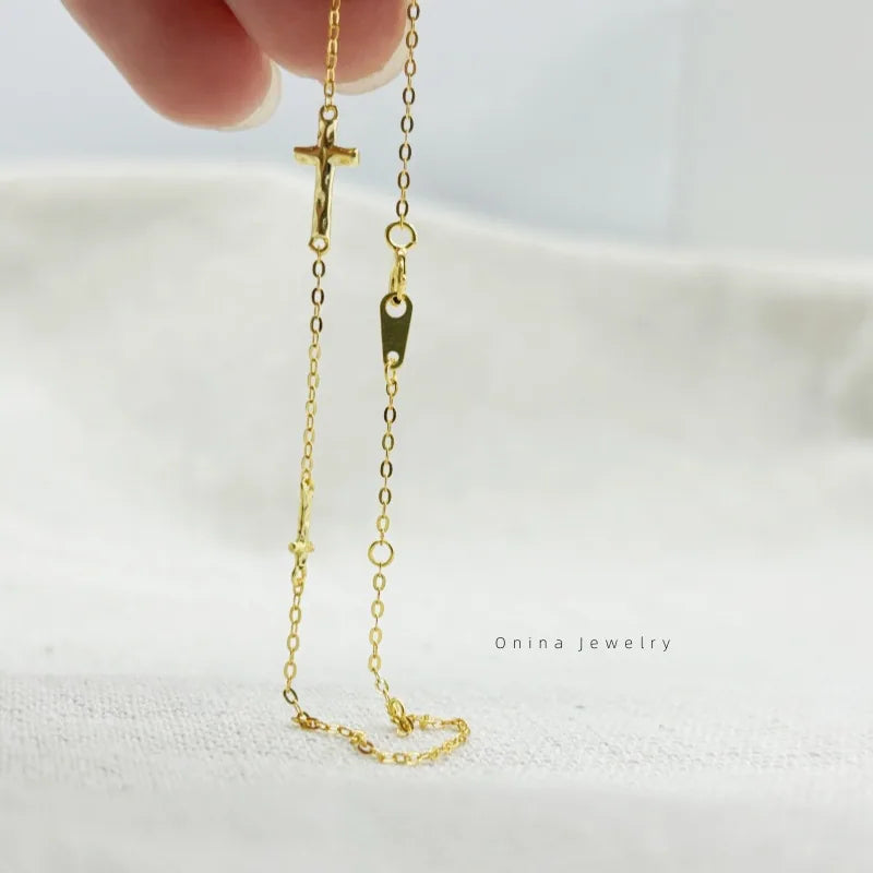 Sterling Silver Cross Chain Bracelet